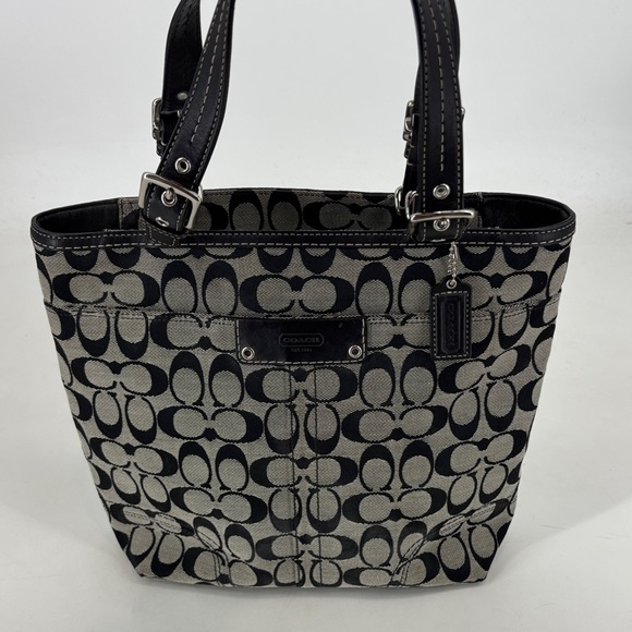 Coach Hampton “2008” (F13077) Signature Canvas With Leather Trim Tote Bag NICE! - Picture 6 of 11